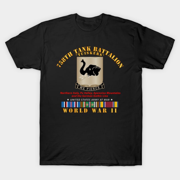 758th Tank Battalion - Tuskers - WWII  EU SVC T-Shirt by twix123844